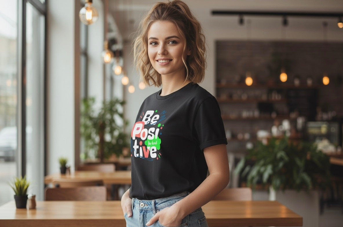 Be Positive Be Kind' Motivational Tee