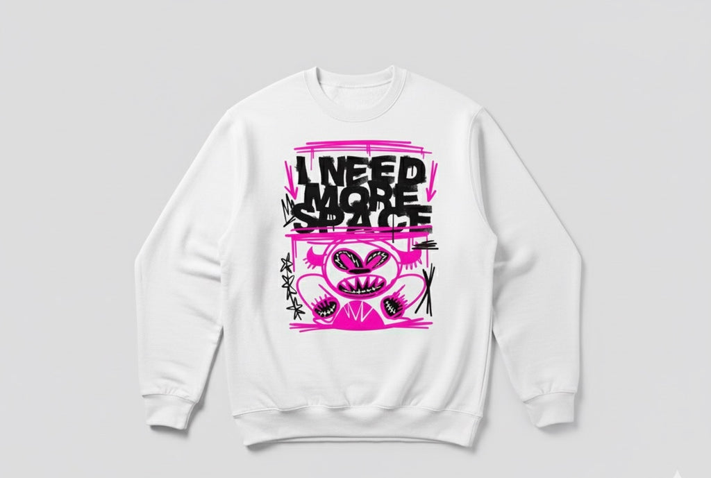 'I Need More Space' Neon Graphic sweatshirt