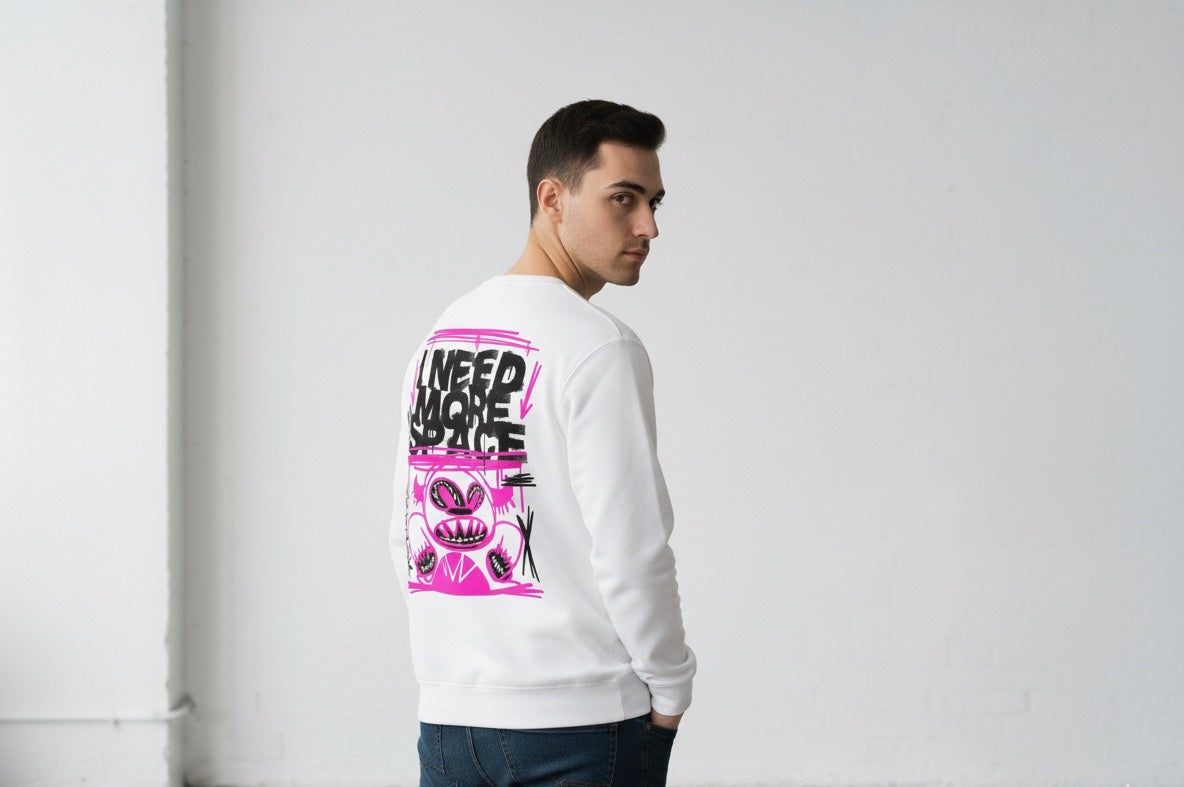 'I Need More Space' Neon Graphic sweatshirt