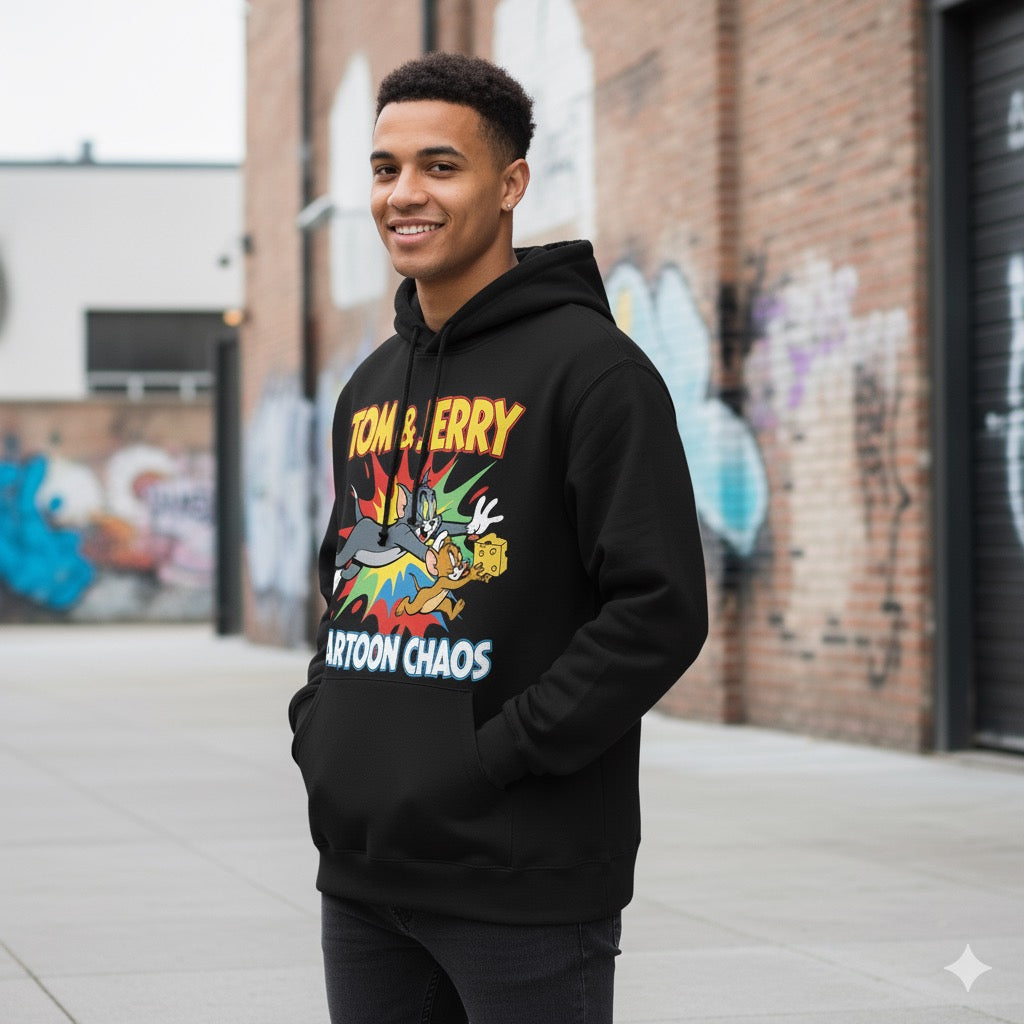 Tom & Jerry: Cartoon Chaos Black Hoodie